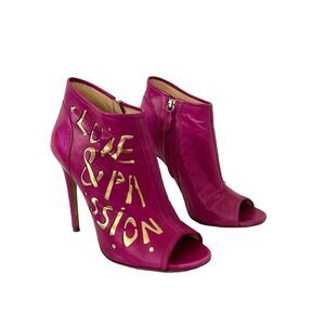 Jerome C Rousseau Womens Size 39 US 9 Pink Open Toe Love & Passion Bootie Rare